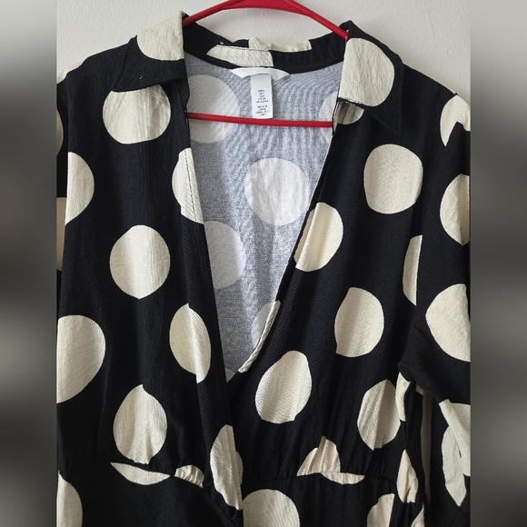 Black and Cream Polka Dot Fabric - Picture 9 of 10